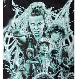 Stranger Things‎ Netflix Printed Eleven Light Blue Tee Shirt Season 3 SZ Small